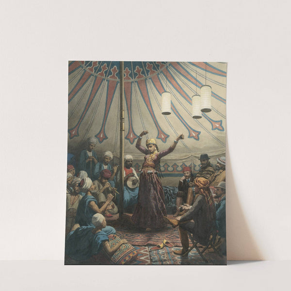 Egyptian dancer in a tent, with musicians and spectators by Willem de Famars Testas