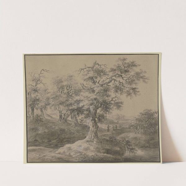 Eichenwald, am Weg eine rastende Familie by Johann Heinrich Wüest