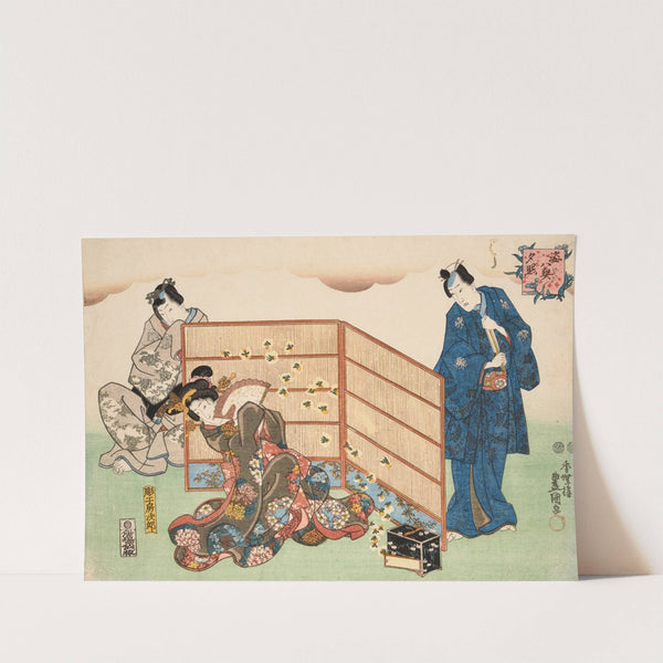 Eight Figural Views (Sugata Hakkei) Pl.3 (1850) by Utagawa Kunisada (Toyokuni III)