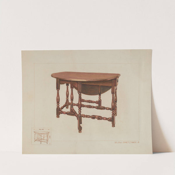 Eight Leg Table with Drawer by Ernest A. Towers, Jr.