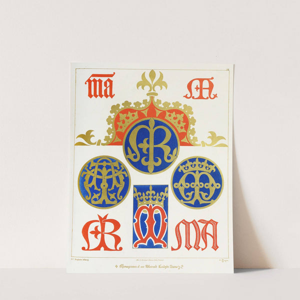 Eight Monograms of our Blessed Lady’s Name by Augustus Pugin