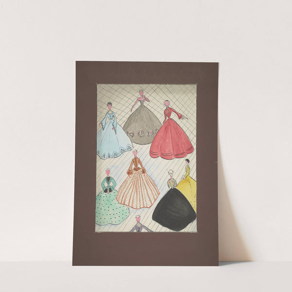 Eight Unidentified Characters in Large Ball Gowns (1934-1943)