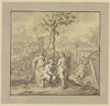 Ein am Baum der Erkenntnis Sitzender erhält Unterweisungen von Moses und Johannes dem Täufer