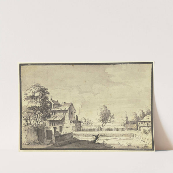 Ein Bauerngut an einem Flüßchen (1744) by Johann Ludwig Aberli