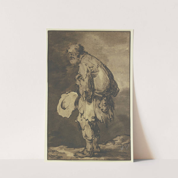 Ein Bettler, den Hut in der Hand haltend, im Profil nach links by Jacques Callot