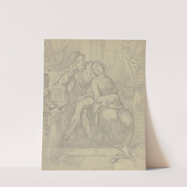 Ein Dichter bei einem eingeschlafenem Mädchen by Ferdinand Fellner