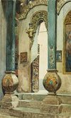 Ein Durchgang im Inneren der Grabeskirche in Jerusalem (1874)