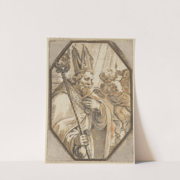 Ein Engel bringt einem Bischof die Windeln Christi by Abraham van Diepenbeeck