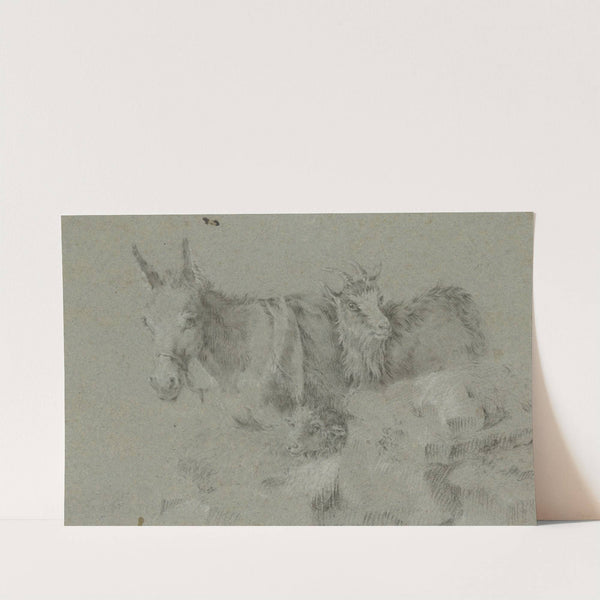 Ein Esel, ein Schaf und eine Ziege nach links by Francesco Londonio