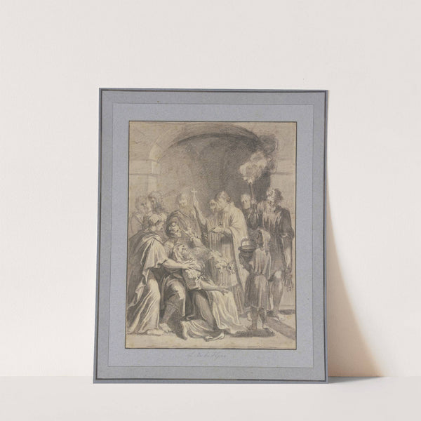 Ein Geistlicher treibt einer Frau den Teufel aus by Laurent de la Hyre