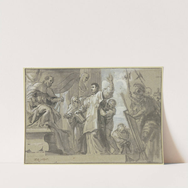 Ein Heiliger verteidigt sich vor dem römischen Senat (1675) by Erasmus Quellinus the younger