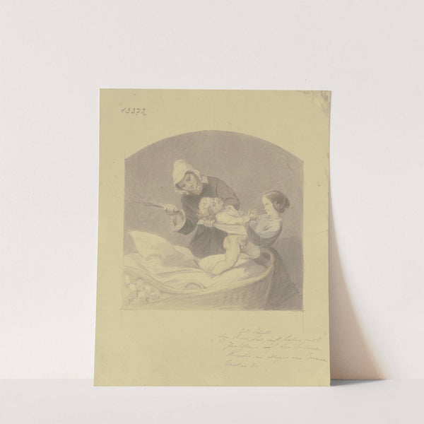 Ein Kind, das nicht beten will (Persiflage auf die betenden Kinder von Meyer von Bremen, Becker und andere) by Johann Baptist Scholl The Younger