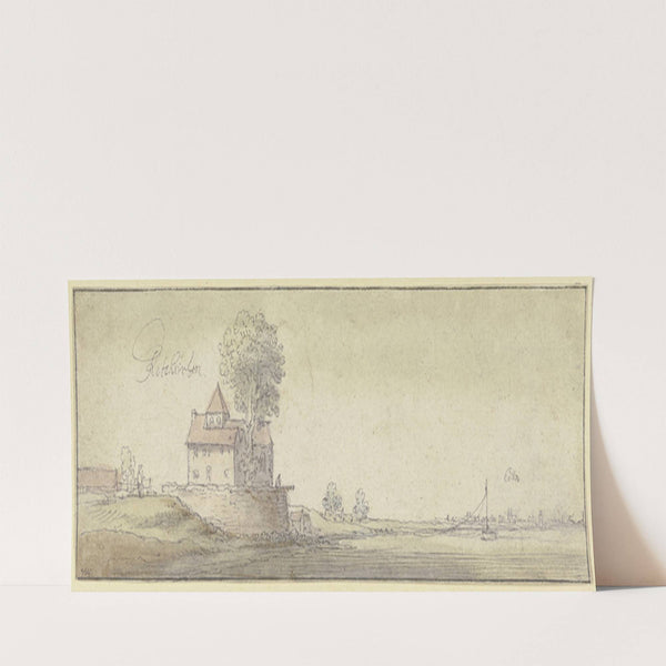 Ein Kirchlein unter einem Baum bei Rodenkirchen am Rhein, in der Ferne die Stadtsilhouette von Köln (ca 1630-1636) by Wenceslaus Hollar