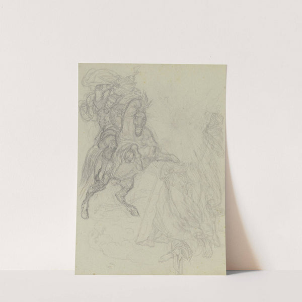 Ein mit der Streitaxt kämpfender Ritter by Ferdinand Fellner