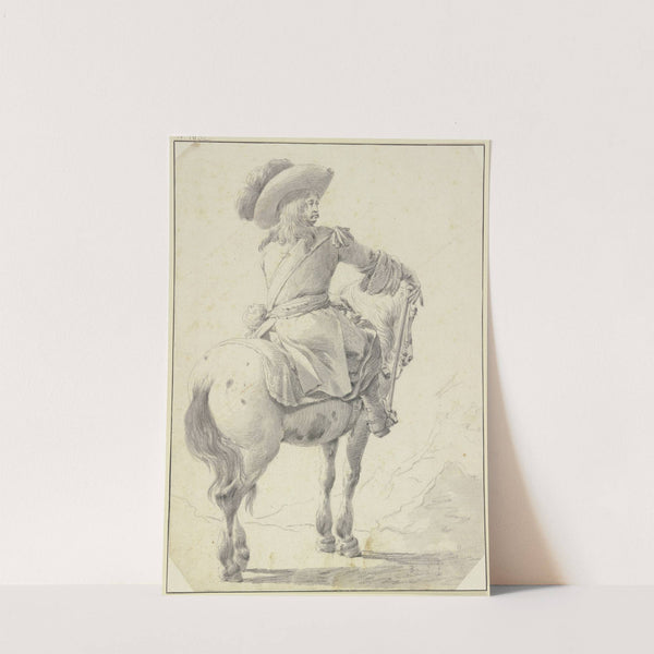 Ein Offizier zu Pferde in Rückenansicht by Theodor Roos