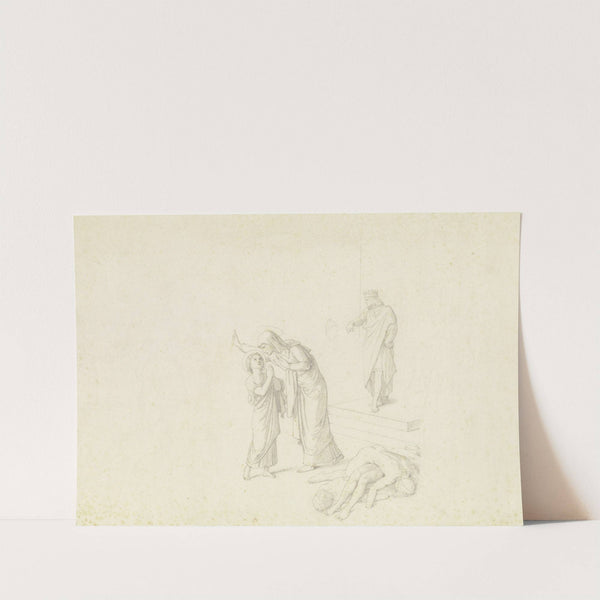 Ein römischer Kaiser befielt den Tod einer jungen Martyrerin, die durch eine Heilige zur Standhaftigkeit inspiriert wird by Johann Friedrich Overbeck