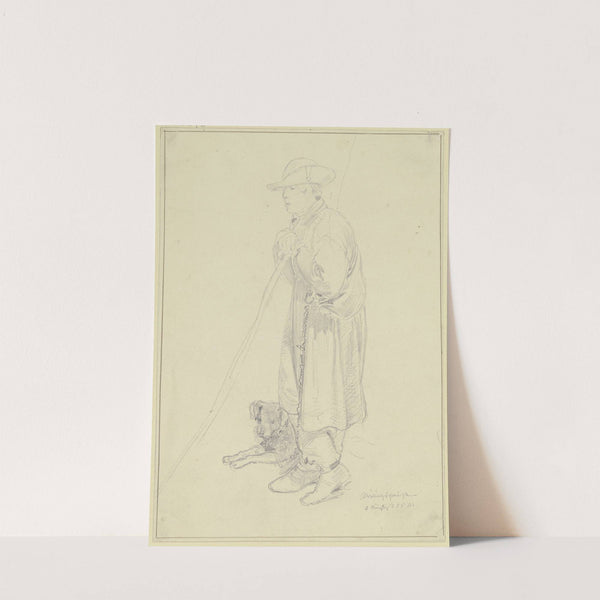 Ein Schäfer mit seinem Hund by Jakob Fürchtegott Dielmann