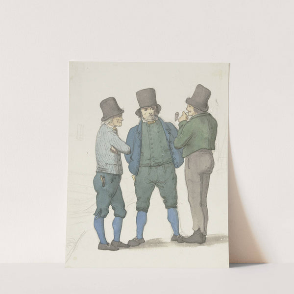 Ein Schiffer im Profil mit zwei anderen Schiffern by Jakob Fürchtegott Dielmann