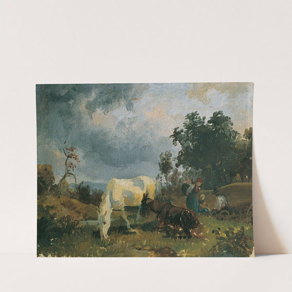 Ein Schimmel auf der Heide (1830) by Friedrich August Matthias Gauermann