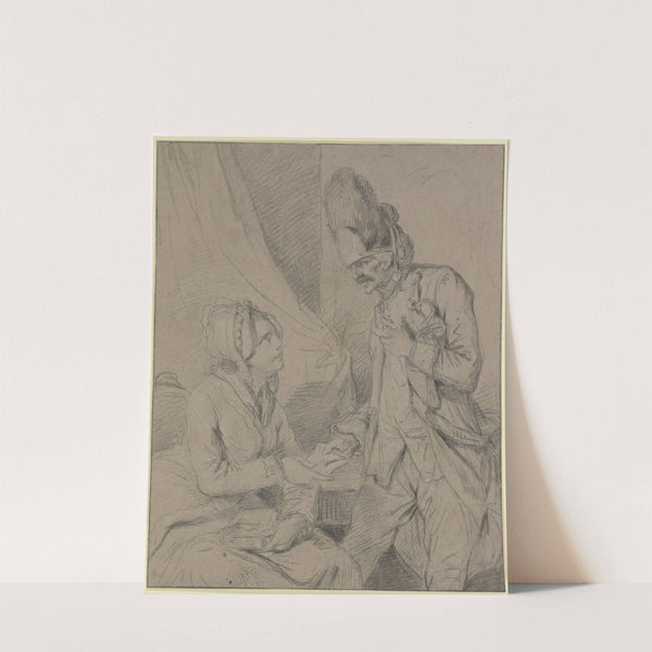 Ein Soldat bringt einer Frau einen Brief by Pierre Alexandre Wille