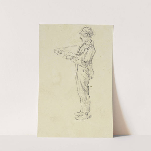 Ein Violinspieler nach links, er scheint blind zu sein by Jakob Fürchtegott Dielmann