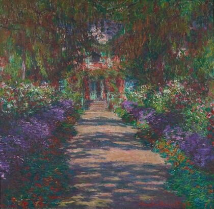 Eine Allee in Monets Garten in Giverny