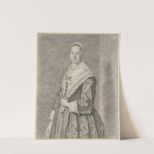 Eine ältliche Dame nach links gewandt mit Häubchen und Spitzenhalstuch by Hendrik Pothoven