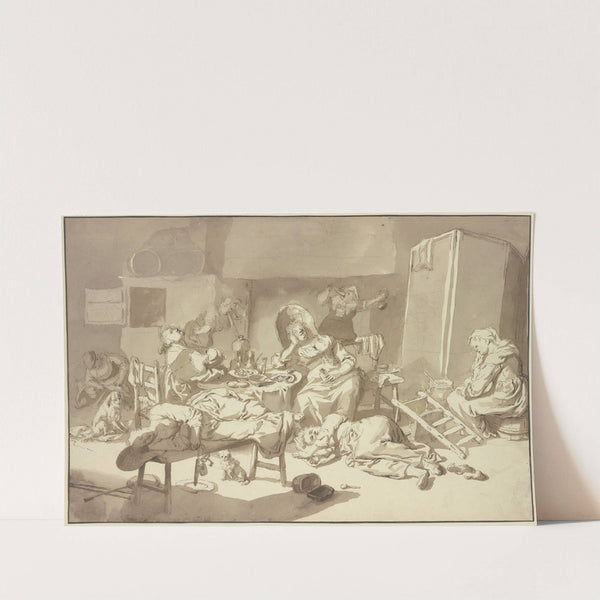 Eine Gesellschaft betrunkener Frauen by Cornelis Dusart