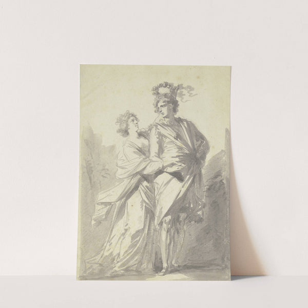 Eine junge Frau bekränzt einen stehenden Jüngling by Heinrich Friedrich Füger