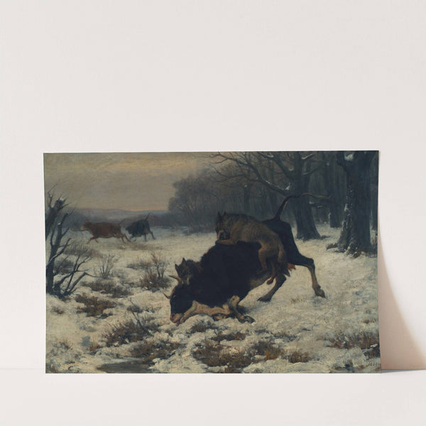 Eine Kuh wird von Wölfen angefallen by Otto von Thoren