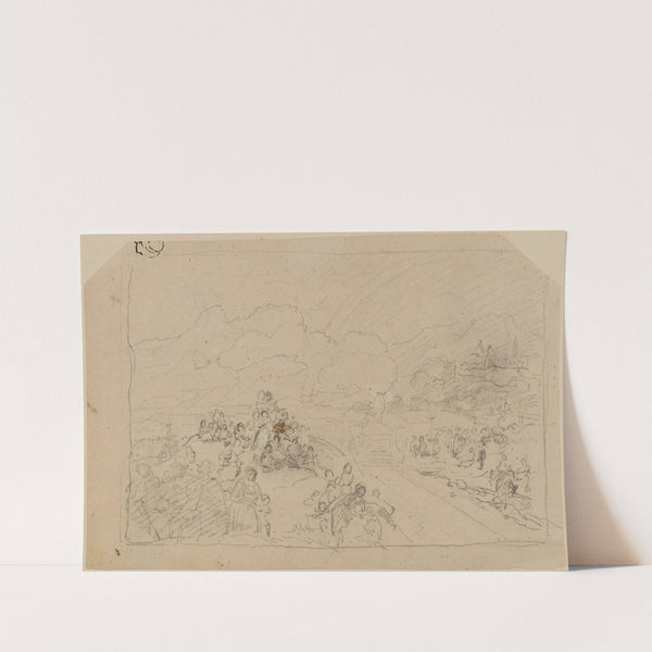 Eine Prozession wird von einer Eisenbahn getrennt by Johann Baptist Kirner