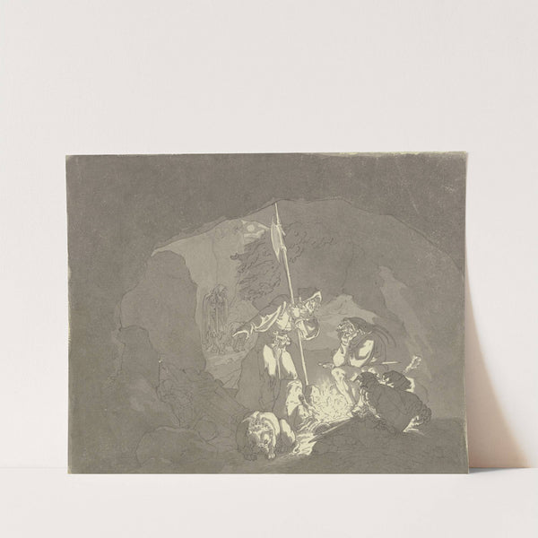 Eine Räuberhöhle bei Feuerbeleuchtung by Ferdinand Fellner