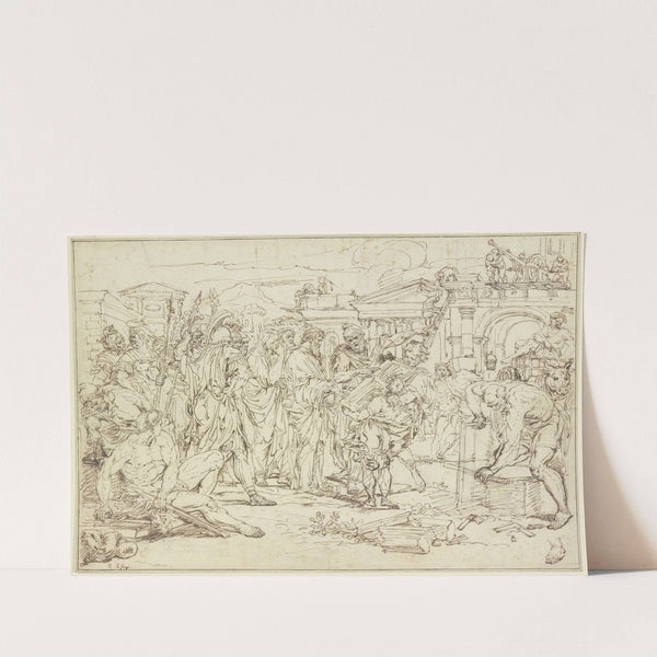 Einem Städtegründer wird ein Plan gezeigt by Raymond Lafage