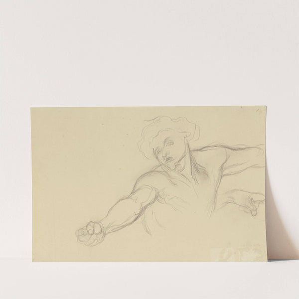 Einer der Richard III. heimsuchenden Geister, die rechte Hand mit geballter Faust vorstreckend by Victor Müller