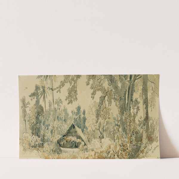 Eingeborenenhütte auf der Insel Puinipet (Ponape), Caroline Islands (1858) by Joseph Selleny