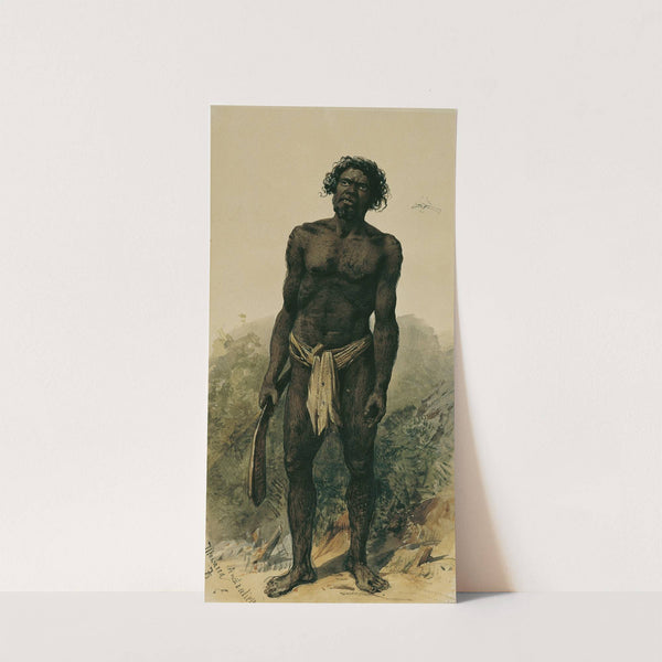 Eingeborener mit Bumerang aus Woolongong (Wollongong), Australien by Joseph Selleny