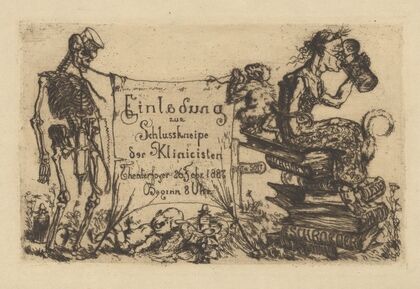 Einladung zur Schlusskneipe der Klinicisten (1887)