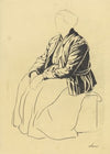 Einzelfigur (Skizze sitzende Frau)