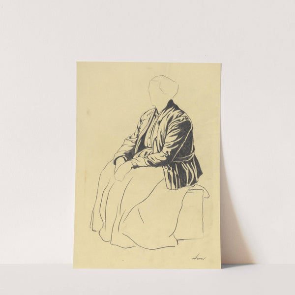 Einzelfigur (Skizze sitzende Frau) by Karl Wiener