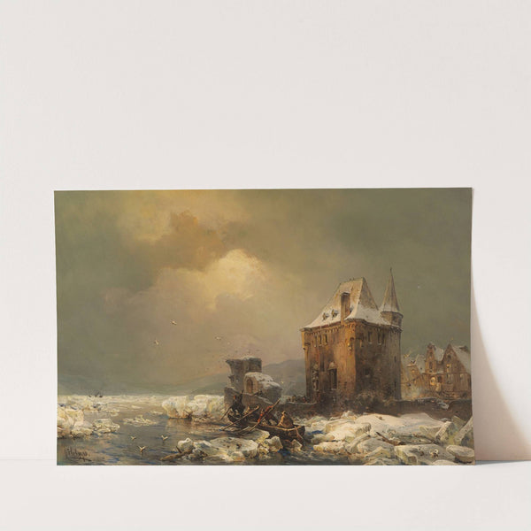 Eisfischer am Wasserschloss (1886) by Carl Hilgers