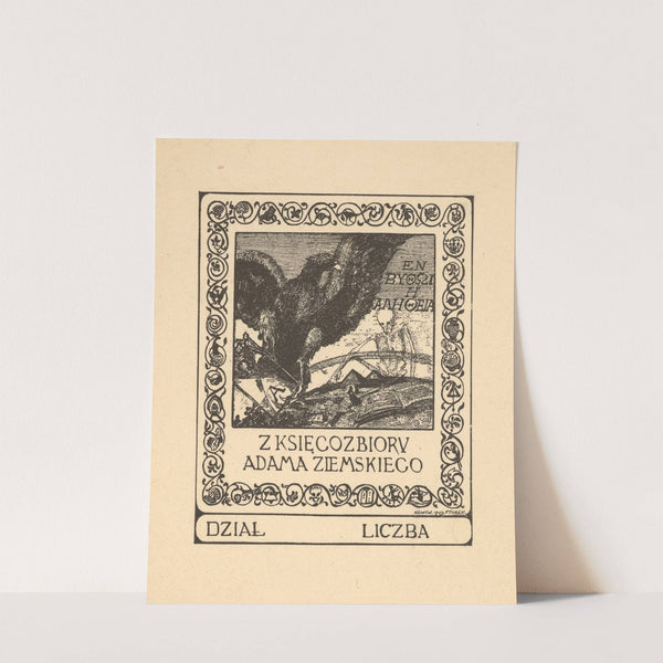 Ekslibris Adama Ziemskiego (1909) by Franciszek Turek