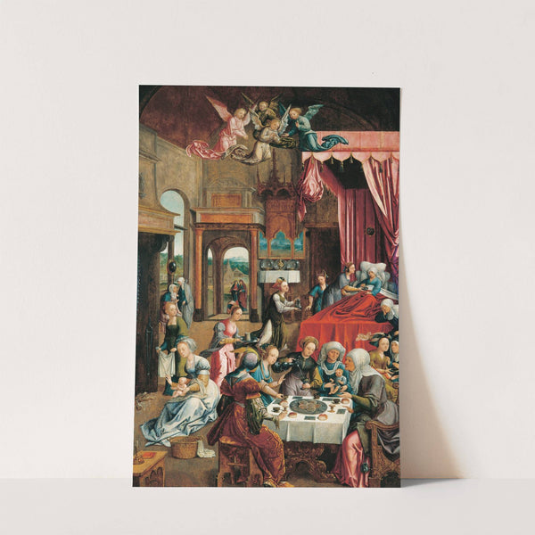 El nacimiento de la Virgen María by Jacob Cornelisz. van Oostsanen