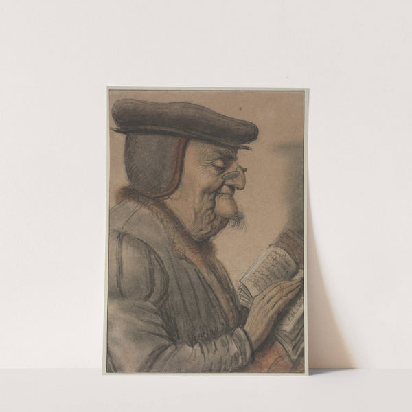 Elderly Man Reading a Book (1600s) by Nicolas Lagneau
