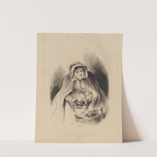 Elderly woman with a basket of apples by Felix Octavius Carr Darley