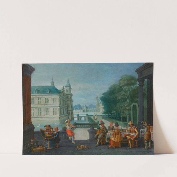 Elegant company in a courtyard (1625) by Christoffel van den Berghe