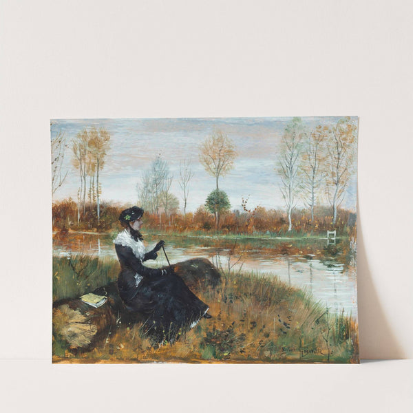 Elegant Company On The Riverbank by Norbert Goeneutte