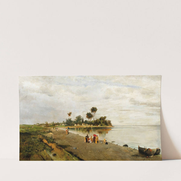 Elegant Figures At The Shore by Konstantinos Volanakis