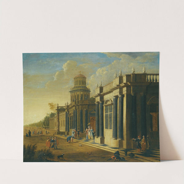 Elegant Figures In Oriental Costume By A Palace by Jacob Peeters