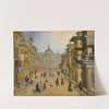 Elegant figures strolling in a renaissance town by Louis de Caullery