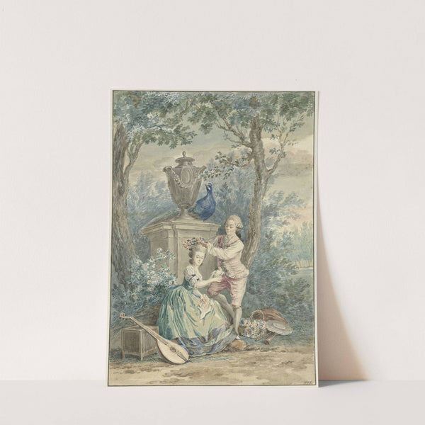 Elegant paar in een park by Nicolaes Muys